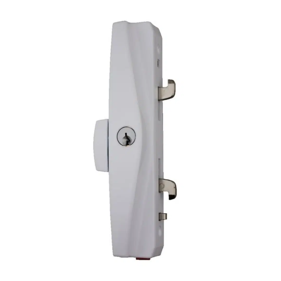 Lockwood Onyx Slim Pull White Sliding Patio Door Lock - Double Cylinder (9A3A2/5PWH) - Image 1