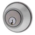 Brushed stainless steel metal deadbolt lock cylinder, carbine deadbolt, deadlocking