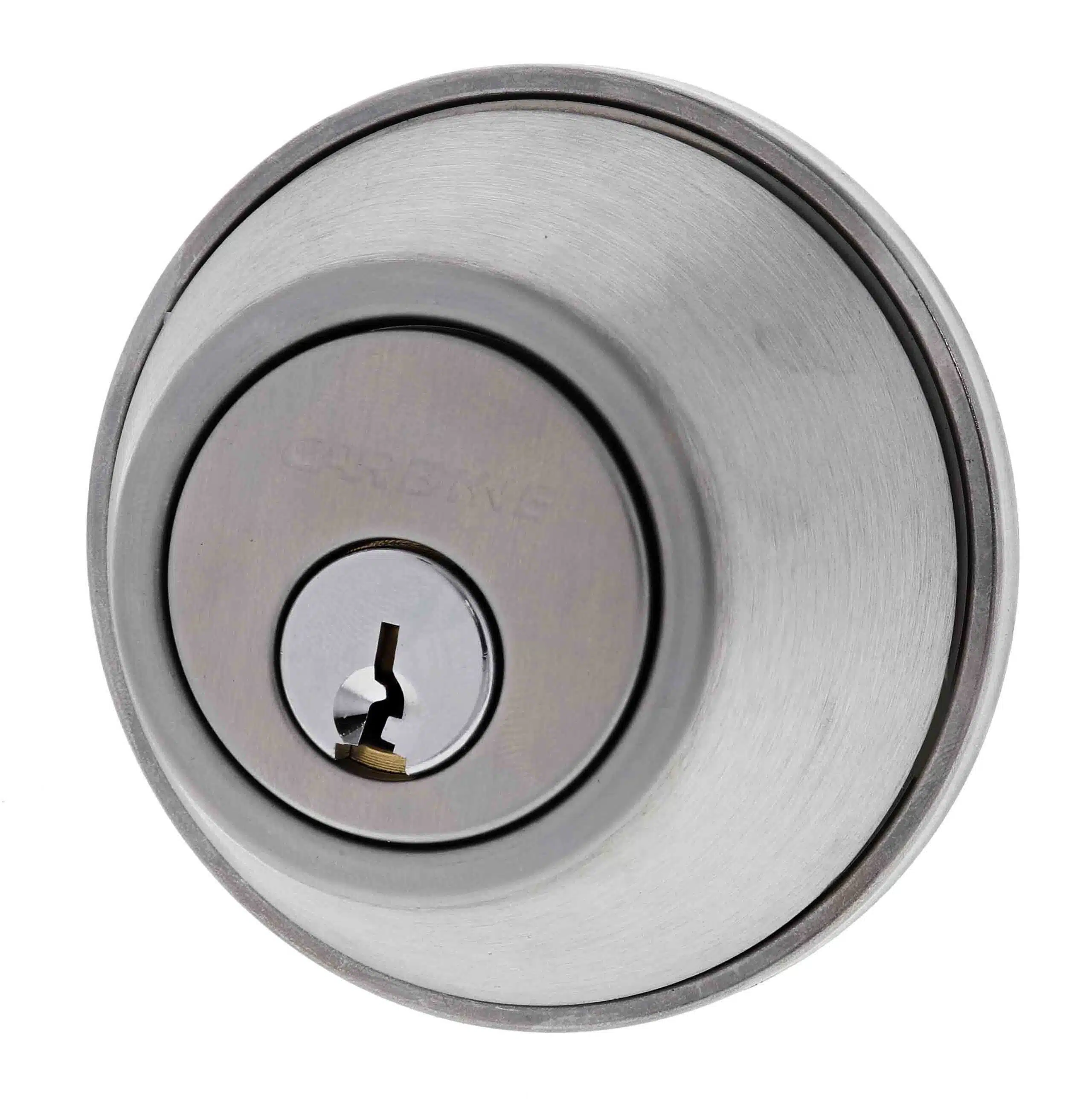 Brushed stainless steel metal deadbolt lock cylinder, carbine deadbolt, deadlocking