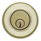 Polished brass Carbine circular lock cylinder with keyhole