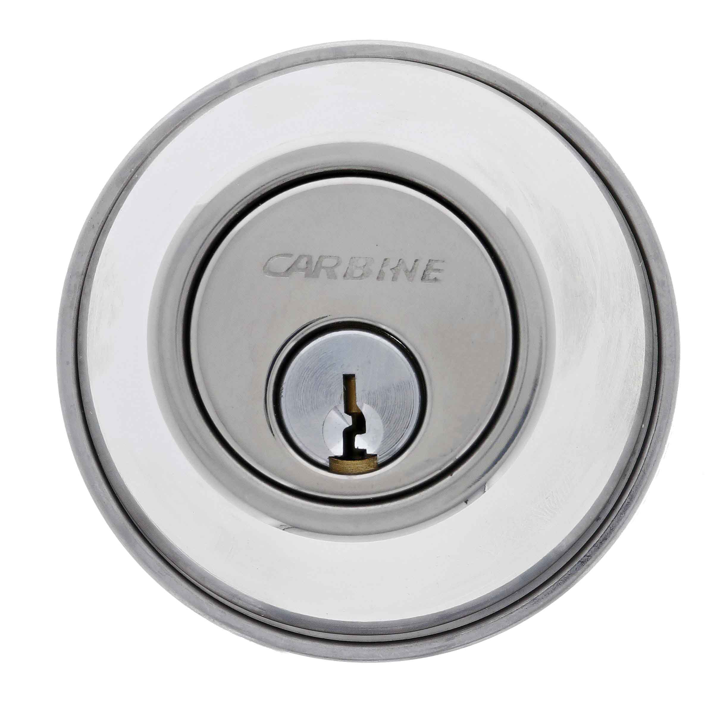 Carbine circular lock cylinder in satin chrome