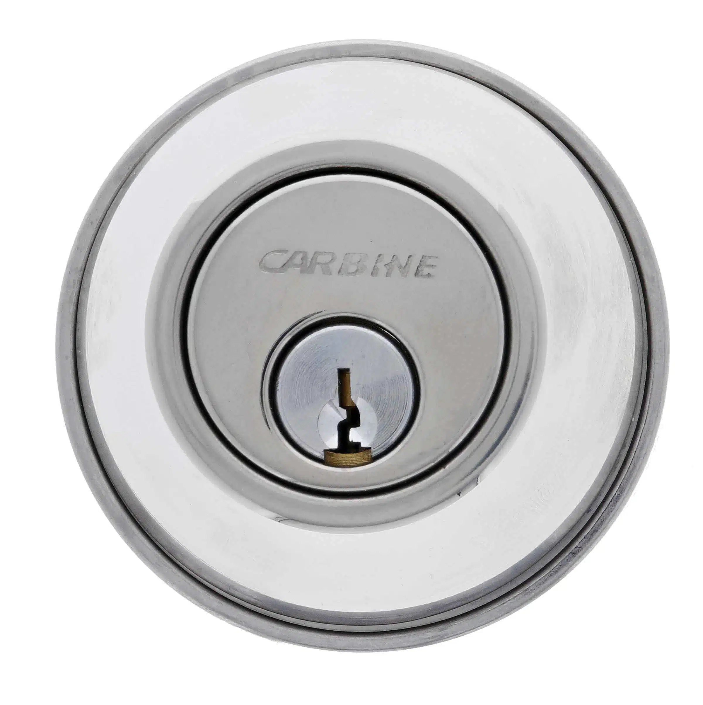 Carbine circular lock cylinder in satin chrome
