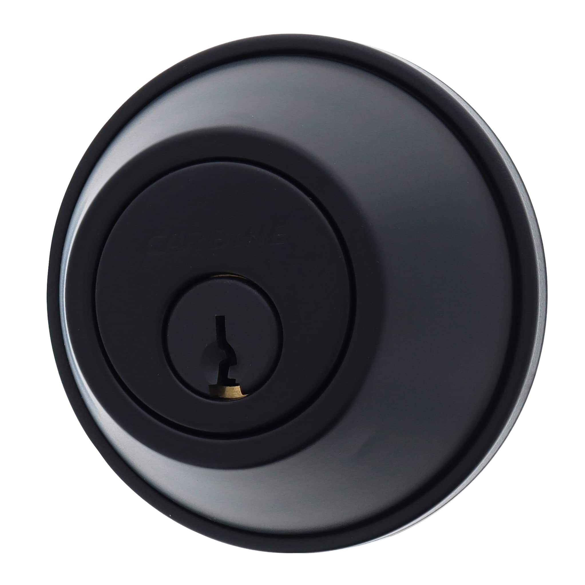 Matte black deadbolt lock cylinder, Carbine, all black finish