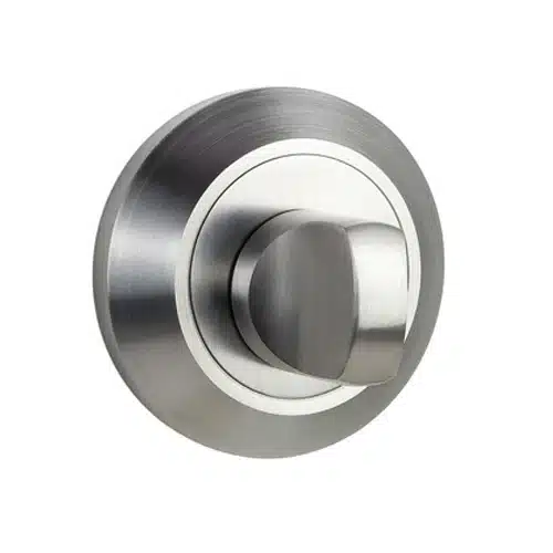 Brushed metal circular thumbturn lock
