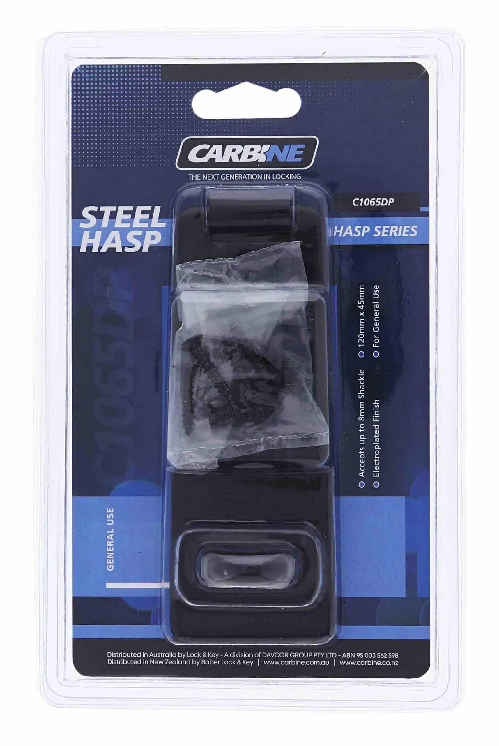 c1065, carbine c1065 hasp and staple, carbine c1065 hasp staple, standard hasp and staple, 120mm hasp and staple, shed door hasp and staple, zinc plated padlock hasp, domestic gate hasp australia