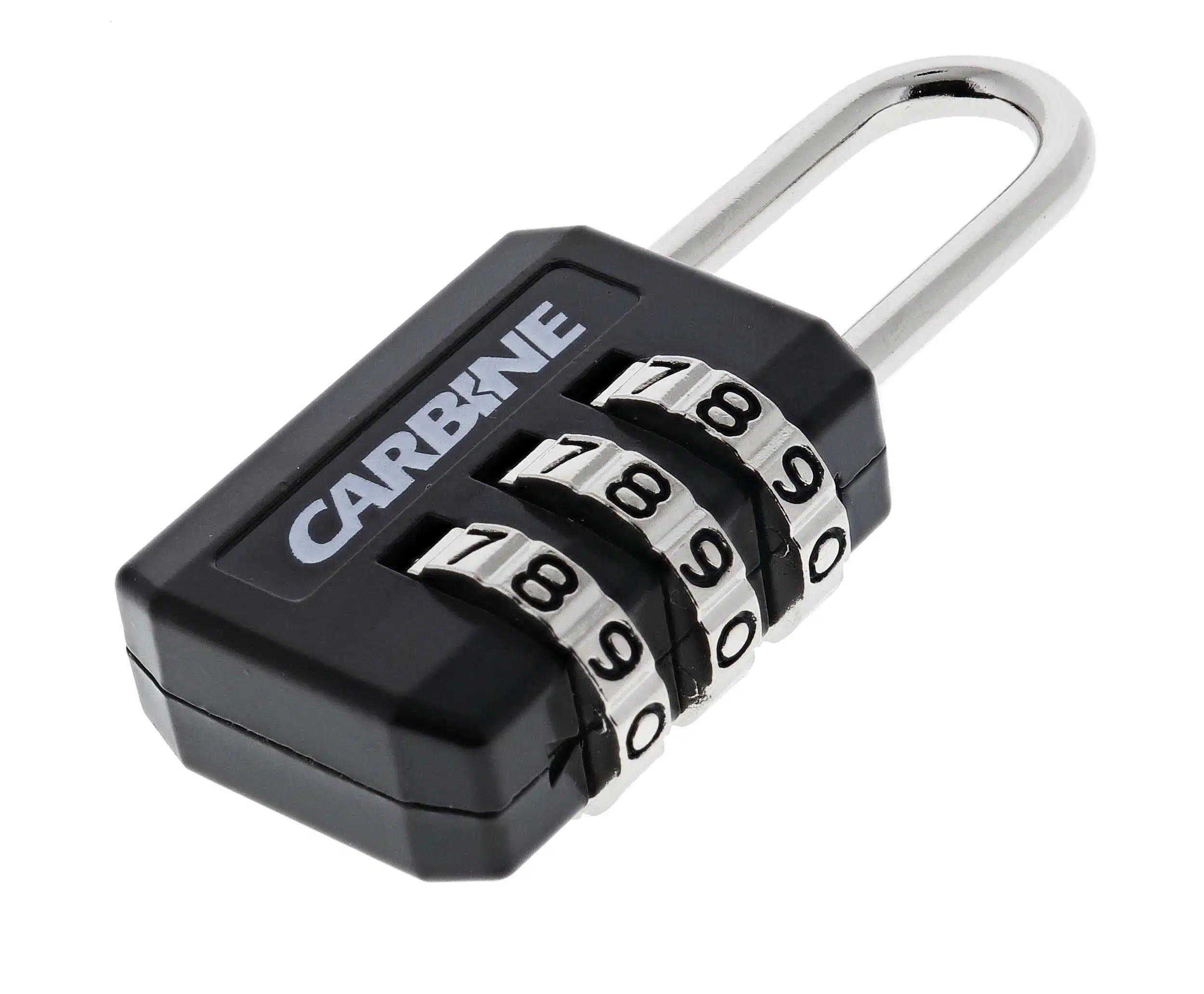 C383-BK-DP, luggage padlock, carbine padlock, combination padlock, carbine 22mm combination padlock