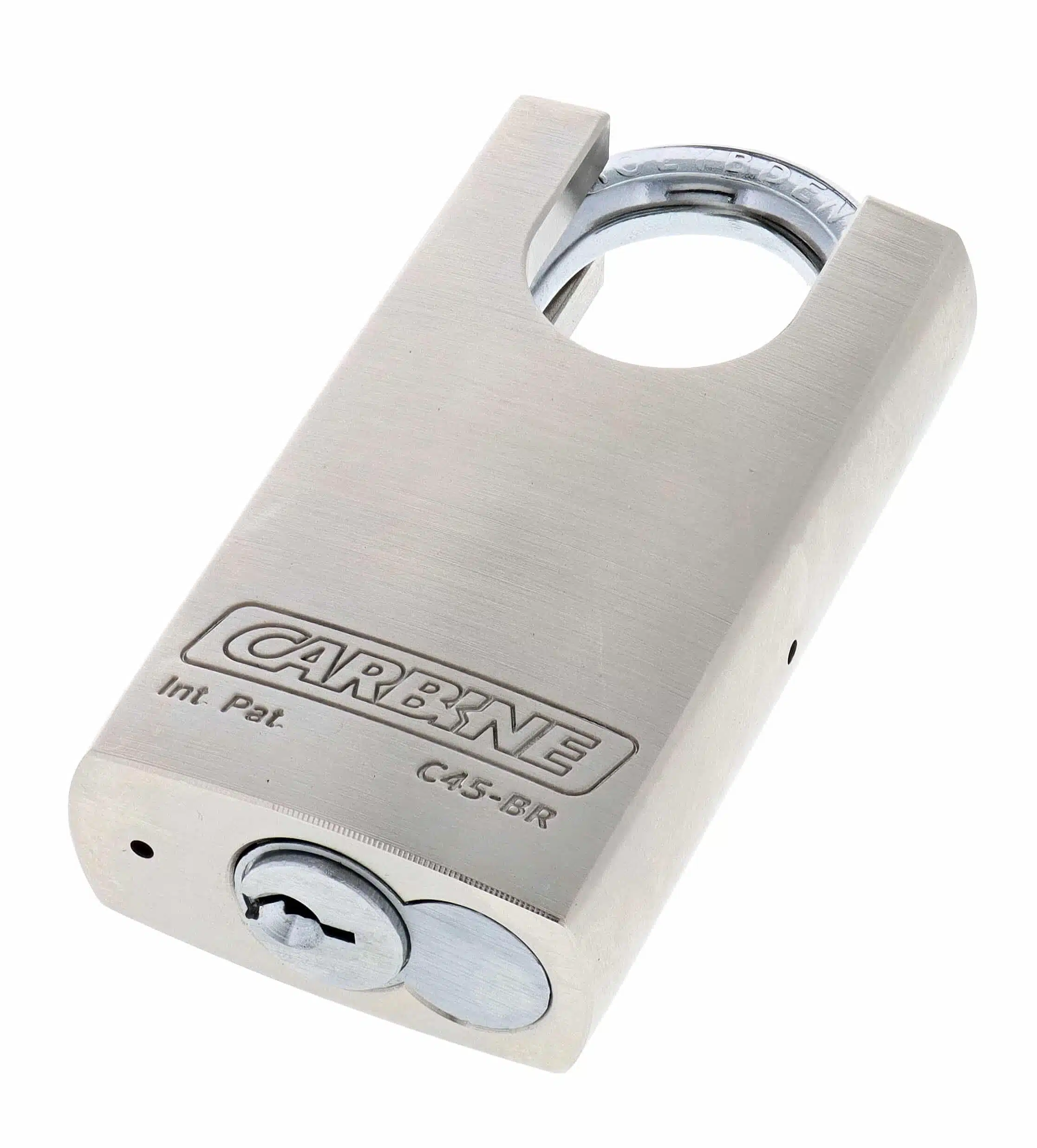C45-BRNP-SP-SS, carbine c45 protected brass padlock, carbine c45 padlock, nickel plated protected padlock, brass shrouded padlock, 8mm stainless shackle padlock, marine shrouded padlock australia, weatherproof closed shackle padlock, C45-BRNP-SP, carbine c45 nickel plated padlock, carbine c45 padlock, nickel plated protected padlock, shrouded brass padlock 30mm, 8mm moly shackle padlock, closed shackle brass padlock australia, c45 brnp padlock