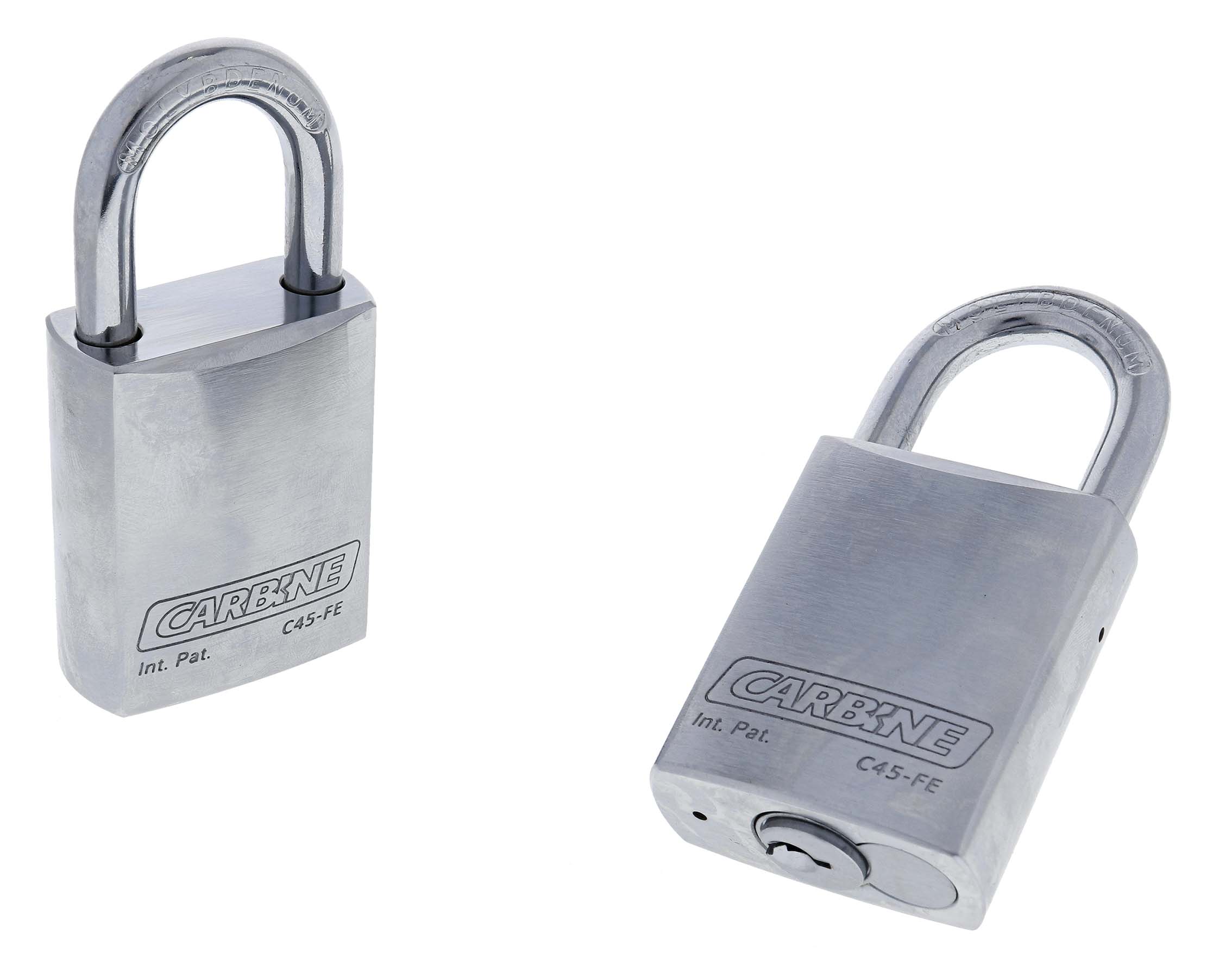 C45-FE, carbine c45 steel padlock, carbine c45 padlock, 30mm moly shackle padlock, commercial steel padlock, heavy duty open shackle padlock, 8mm shackle padlock australia, rekeyable steel padlock 45mm