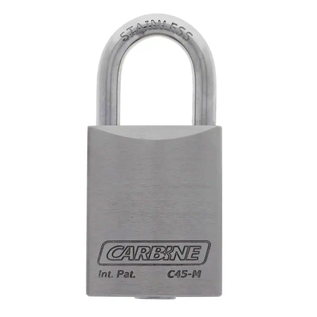 C45-M, carbine c45 marine padlock, carbine c45 padlock, marine stainless steel padlock, 30mm stainless shackle padlock, weatherproof marine padlock, 8mm stainless shackle padlock australia, coastal gate padlock