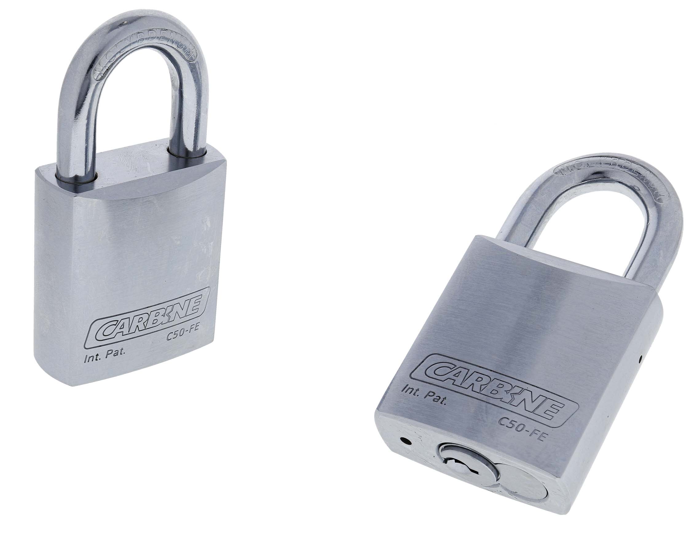 C50-FE, carbine c50 steel padlock, carbine c50 padlock, 30mm moly shackle padlock, commercial steel padlock, heavy duty open shackle padlock, 9.5mm shackle padlock australia, rekeyable steel padlock