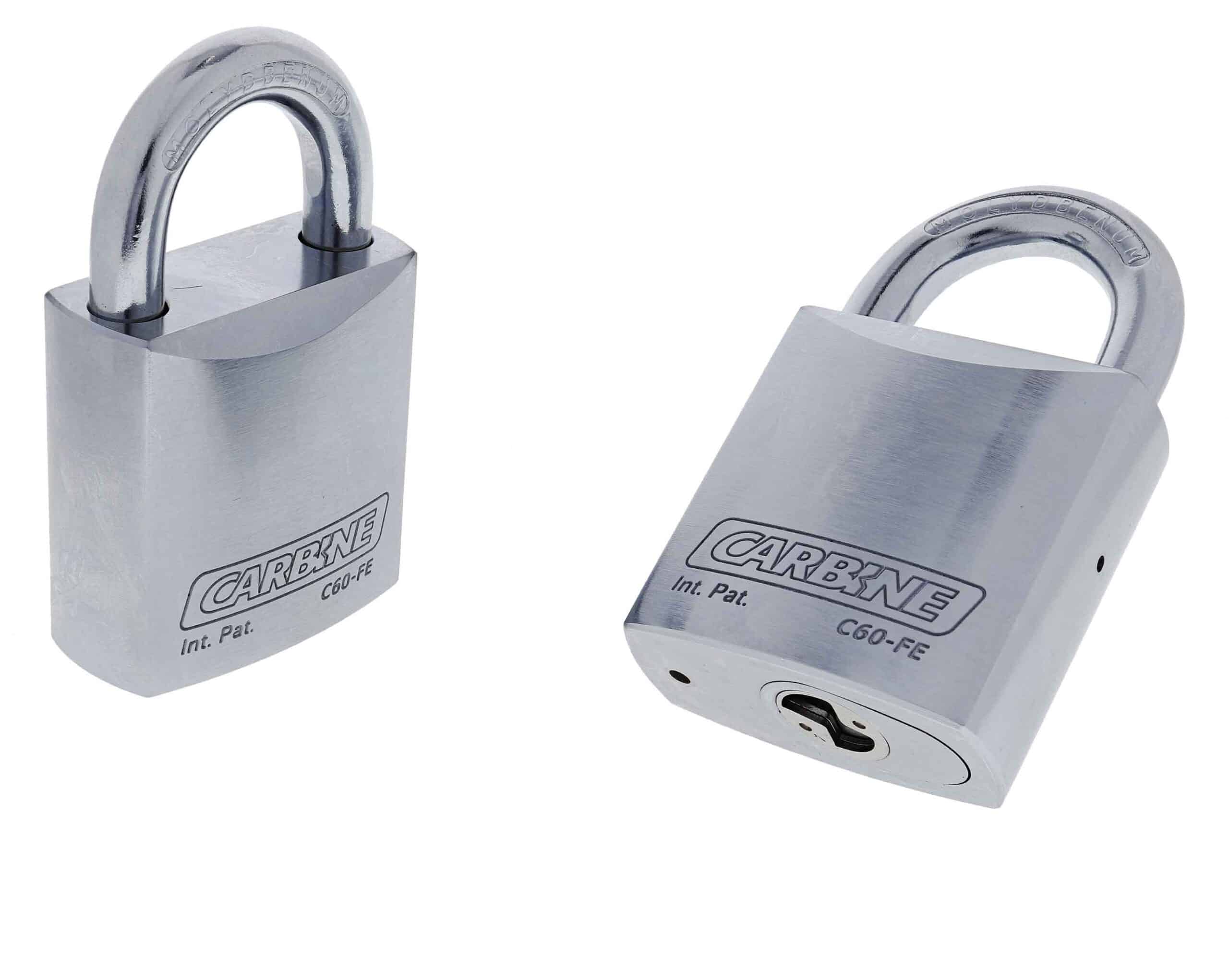 C60-FE, carbine c60 steel padlock, carbine c60 padlock, 27mm moly shackle padlock, commercial steel padlock, heavy duty open shackle padlock, 11mm shackle padlock australia, rekeyable steel padlock