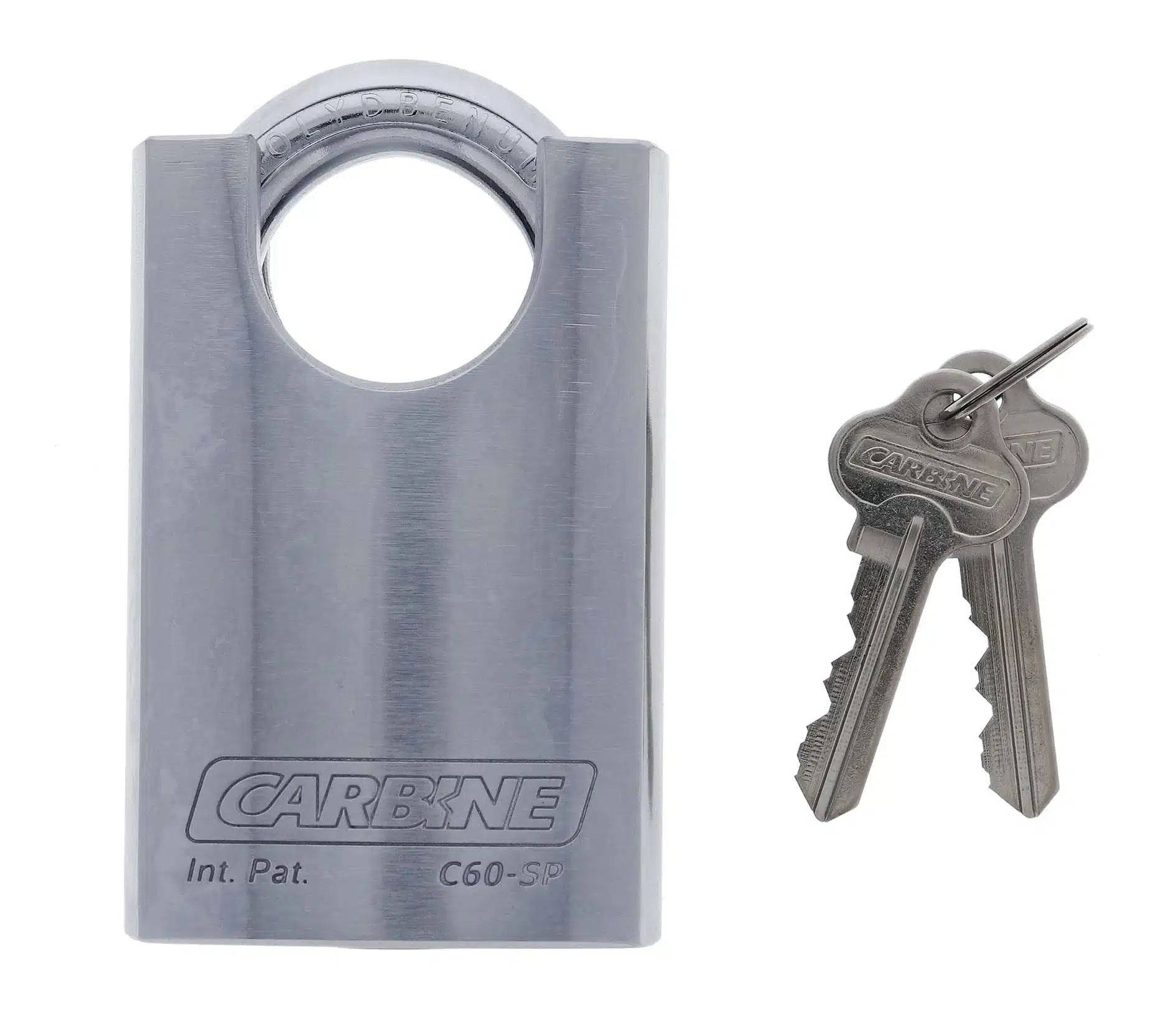 C60-SP, carbine c60 protected padlock, carbine c60 padlock, shrouded steel padlock, protected shackle padlock, 11mm moly shackle padlock, commercial closed shackle padlock australia, anti drill steel padlock