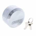 C73FL-FE, carbine c73 puck style padlock, carbine c73 puck padlock, flat back puck padlock, steel puck style padlock, hidden shackle van lock, round puck padlock, commercial container padlock australia