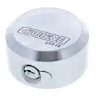 C73FL-FE, carbine c73 puck style padlock, carbine c73 puck padlock, flat back puck padlock, steel puck style padlock, hidden shackle van lock, round puck padlock, commercial container padlock australia