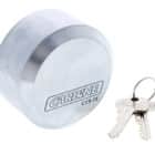 C73FL-FE, carbine c73 puck style padlock, carbine c73 puck padlock, flat back puck padlock, steel puck style padlock, hidden shackle van lock, round puck padlock, commercial container padlock australia