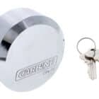 c74, carbine c74 puck style padlock, carbine c74 puck padlock, carbine c73 c74 padlock, steel puck style padlock, hidden shackle padlock, round puck lock, container puck padlock australia
