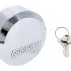 c74, carbine c74 puck style padlock, carbine c74 puck padlock, carbine c73 c74 padlock, steel puck style padlock, hidden shackle padlock, round puck lock, container puck padlock australia
