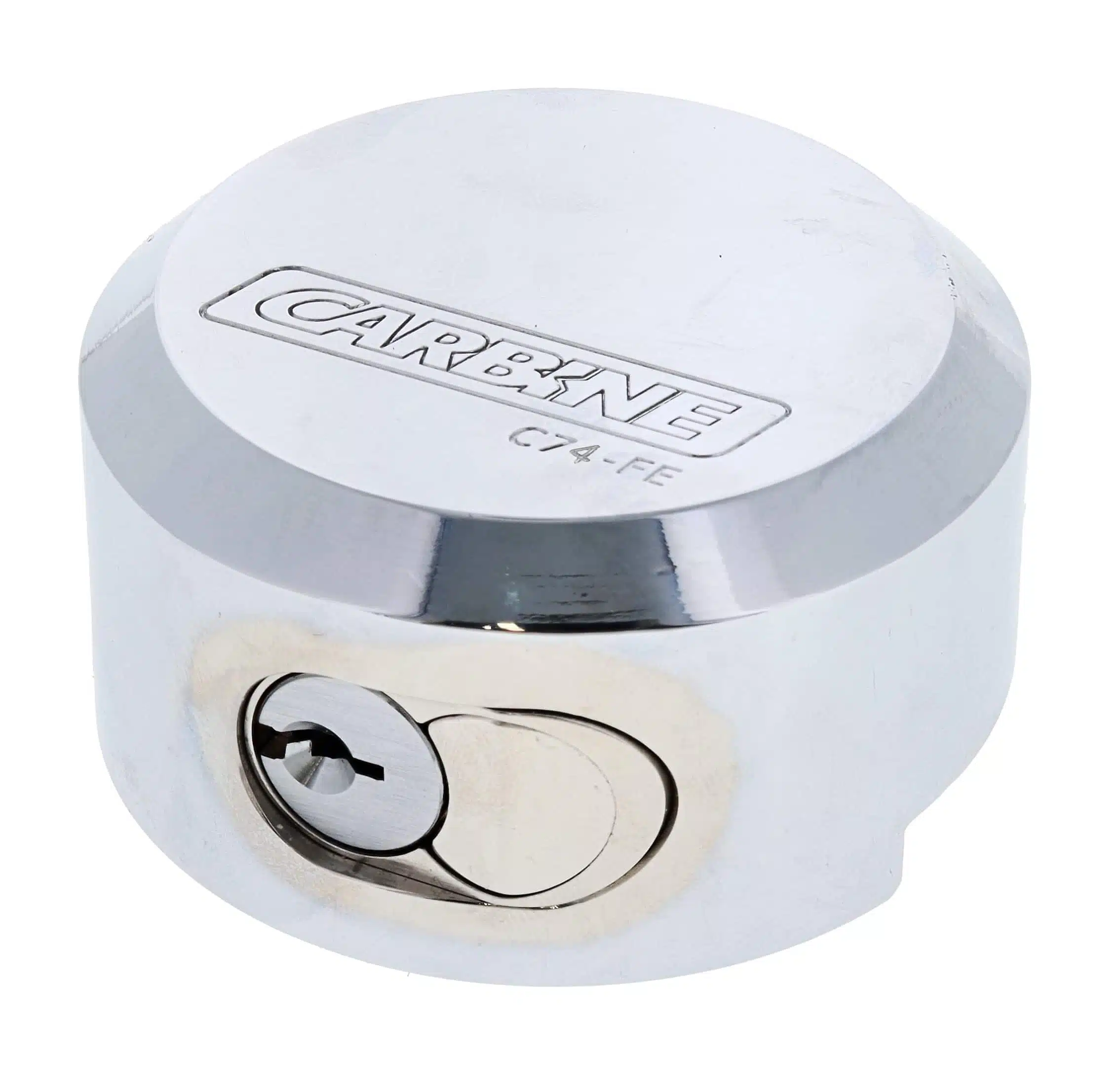 c74, carbine c74 puck style padlock, carbine c74 puck padlock, carbine c73 c74 padlock, steel puck style padlock, hidden shackle padlock, round puck lock, container puck padlock australia