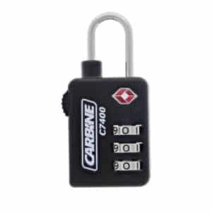 c7400, carbine c7400 tsa combination padlock, carbine c7400 padlock, tsa combination padlock, 28mm tsa padlock, travel sentry luggage padlock, 3 dial tsa lock, airline approved luggage padlock australia