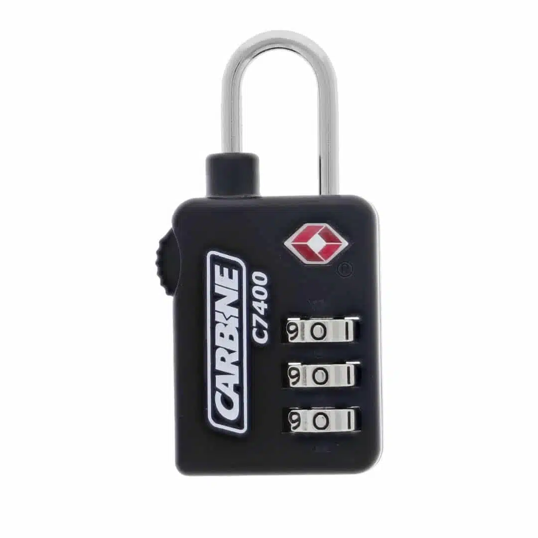 c7400, carbine c7400 tsa combination padlock, carbine c7400 padlock, tsa combination padlock, 28mm tsa padlock, travel sentry luggage padlock, 3 dial tsa lock, airline approved luggage padlock australia