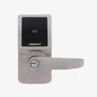 carbine cel digital leverset, CEL-3IN1-SL8, Carbine digital door lock with touchscreen keypad, card reader, key override, and lever handle