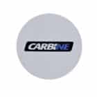 White circular object featuring the CARBINE logo