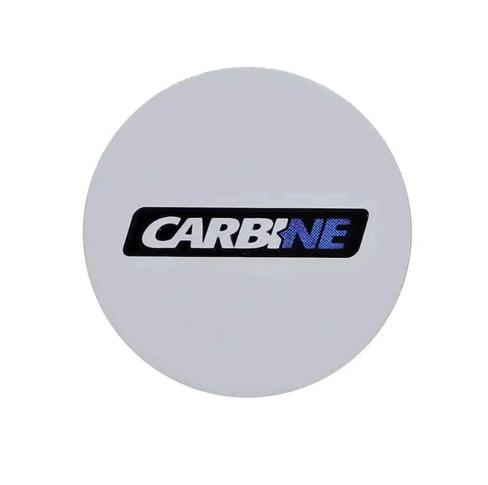 carbine cel digital accessories, carbine cel rfid cards, mifare 13.56mhz fobs, carbine cel2 digital accessories, rfid phone stickers digital lock, carbine digital lock accessories australia, cel 3in1 access media, CEL-RFID, White circular object featuring the CARBINE logo