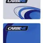 carbine cel digital accessories, carbine cel rfid cards, mifare 13.56mhz fobs, carbine cel2 digital accessories, rfid phone stickers digital lock, carbine digital lock accessories australia, cel 3in1 access media, CEL-RFID, Two CARBINE brand cards: one white with blue circular patterns and one blue with a dark blue swoosh