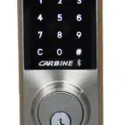 carbine cel2 digital deadbolt bluetooth, Carbine digital door deadboltwith a backlit touchscreen keypad and a physical key cylinder,