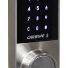 carbine cel2 digital deadbolt bluetooth, Carbine digital door deadboltwith a backlit touchscreen keypad and a physical key cylinder,