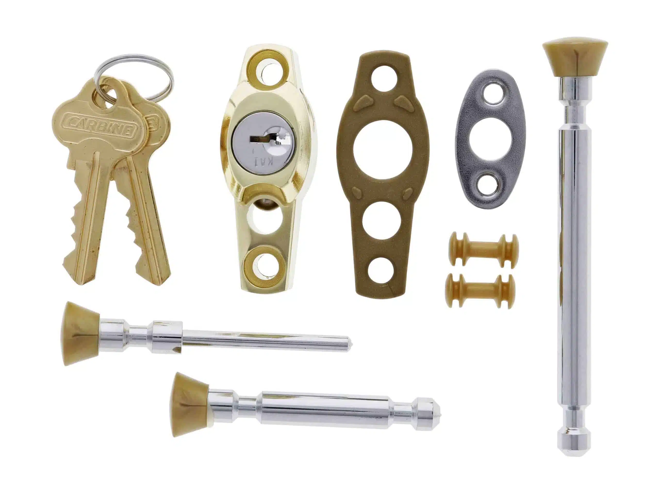 Carbine CMB Multi Bolt Window Lock Polished Brass - C4 Keyed (CMB-PB-C4) - Image 2