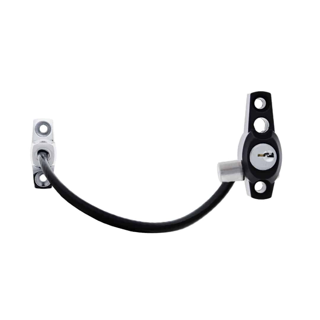 Carbine Cable Multi Bolt Window Restrictor Black - C4 Keyed Kit (CMBCA-BL-C4) - Image 1