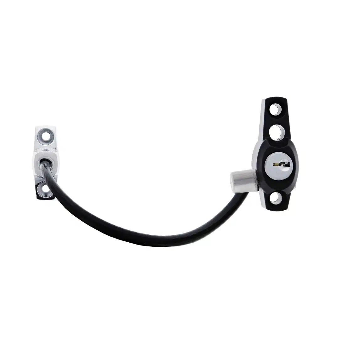 Carbine Cable Multi Bolt Window Restrictor Black - C4 Keyed Kit (CMBCA-BL-C4) - Image 1