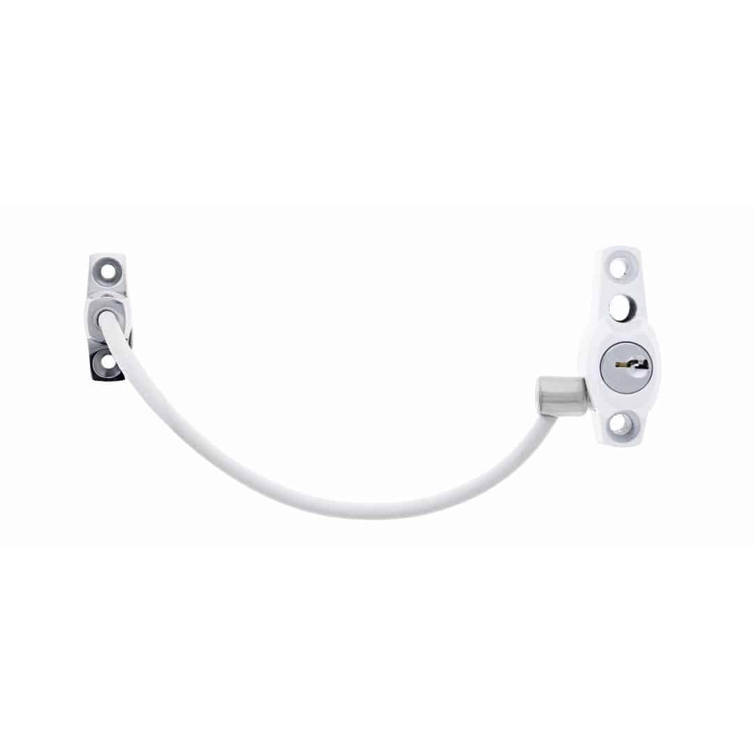 Carbine Cable Multi Bolt Window Restrictor White - C4 Keyed Kit (CMBCA-WH-C4) - Image 1