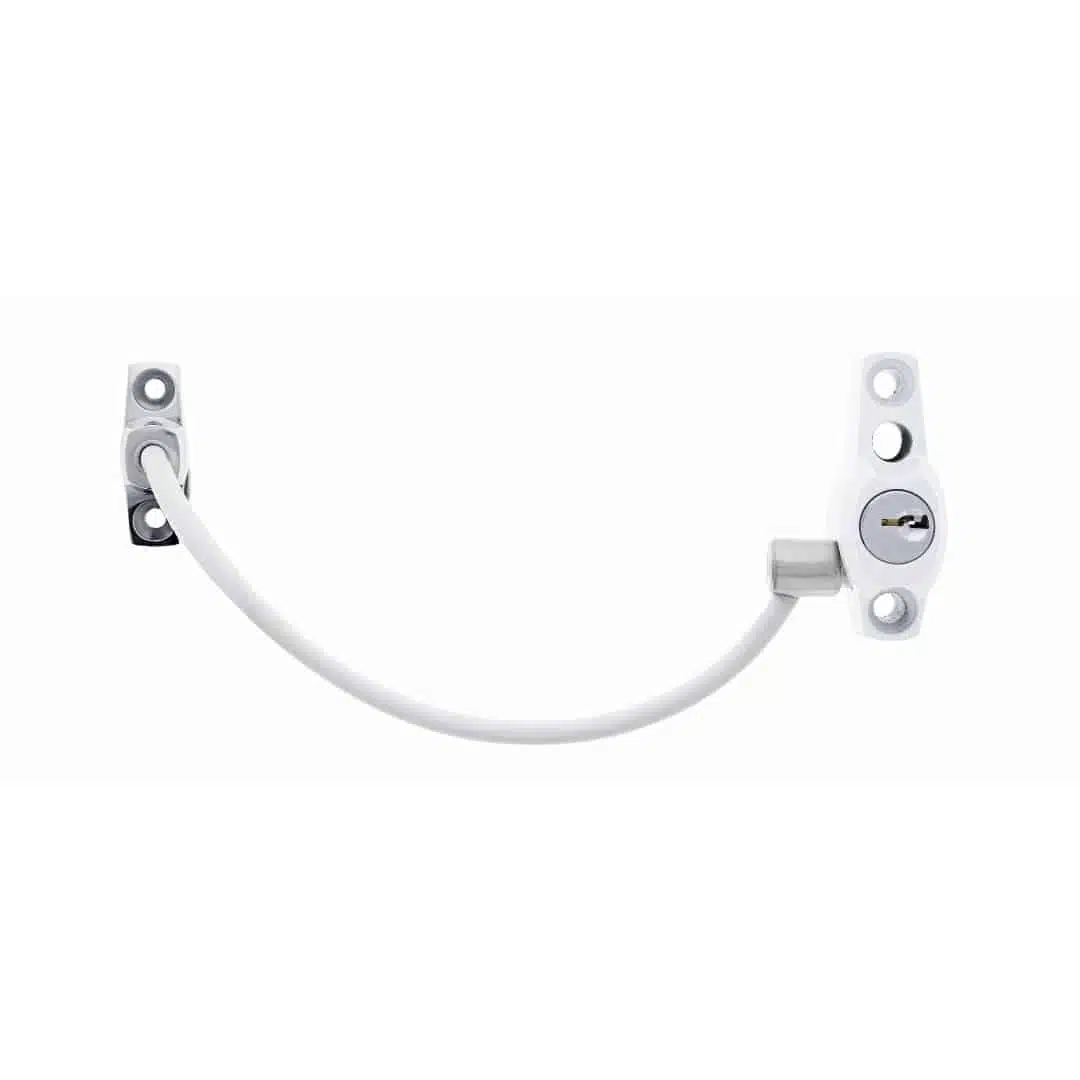 Carbine Cable Multi Bolt Window Restrictor White - C4 Keyed Kit (CMBCA-WH-C4) - Image 1