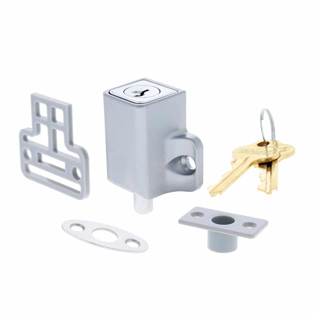 Carbine CMPL Mini Push Bolt Window Lock Silver - C4 Keyed (CMPL-SI-C4) - Image 1