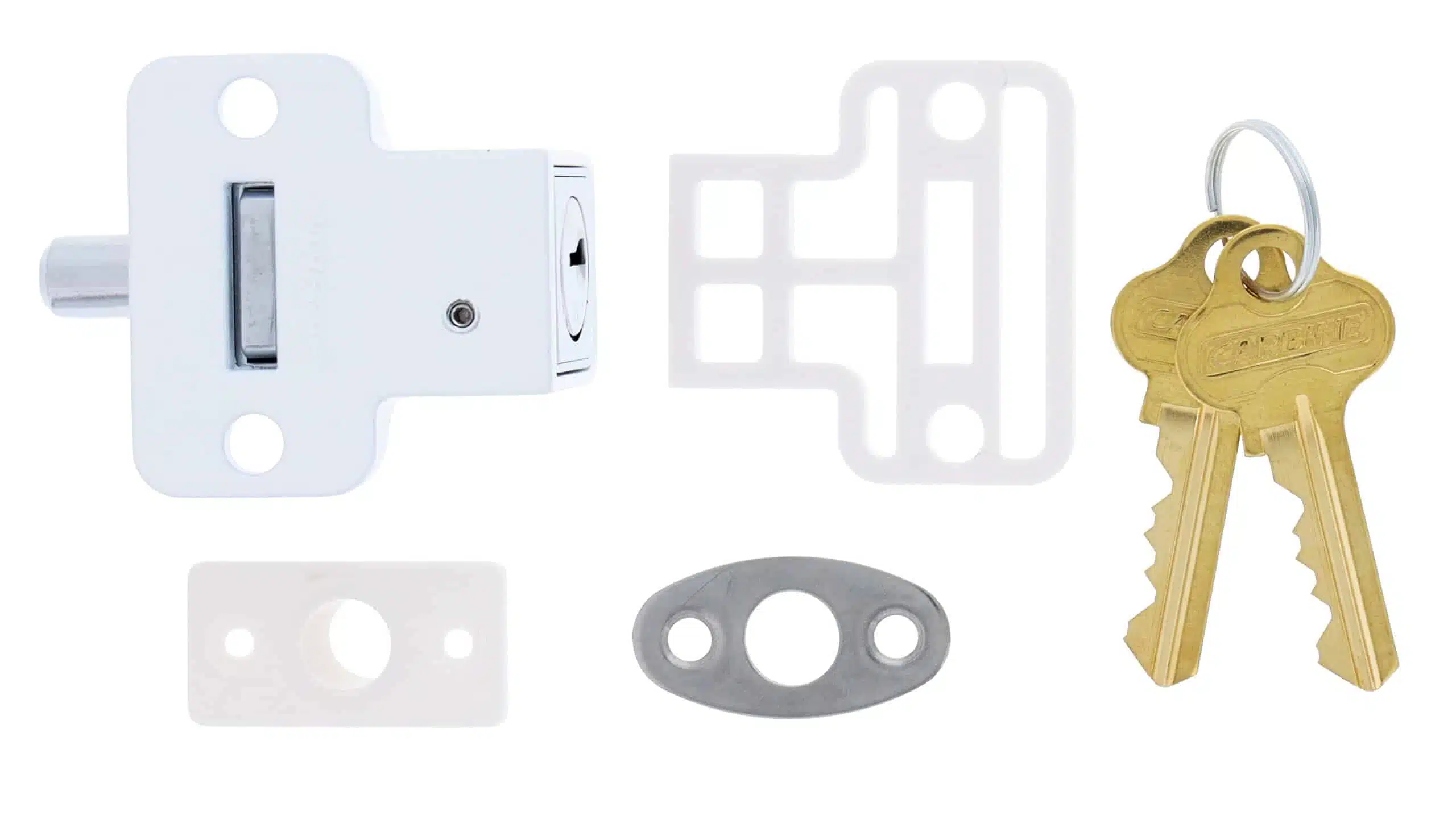 Carbine CMPL Mini Push Bolt Window Lock White - C4 Keyed (CMPL-WH-C4) - Image 2