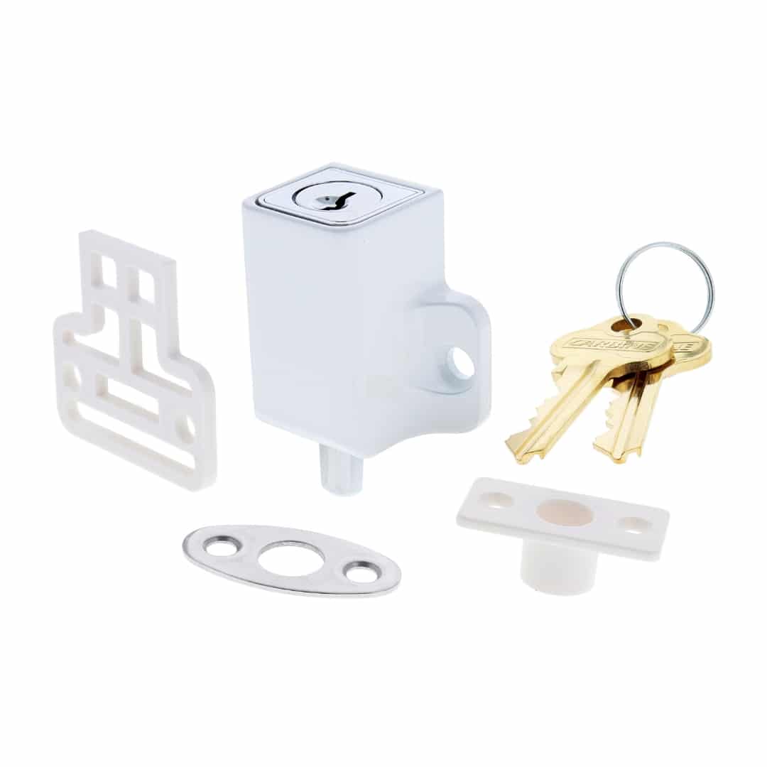 Carbine CMPL Mini Push Bolt Window Lock White - C4 Keyed (CMPL-WH-C4) - Image 1