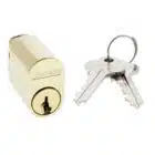 Carbine Polished Brass Oval Cylinder - 6-Pin C4 Mortice Barrel X Cam (COV-PB6) - Thumbnail Image 1