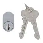 Carbine Satin Chrome Oval Cylinder - 6-Pin C4 Mortice Barrel X Cam (COV-SC6) - Thumbnail Image 1