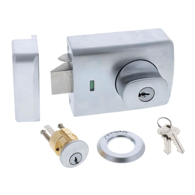 Carbine Alpha Double Cylinder Deadlatch Lever - Satin Chrome AS1428 Rim Lock (CRD-1L1-DBL-SC) - Image 4