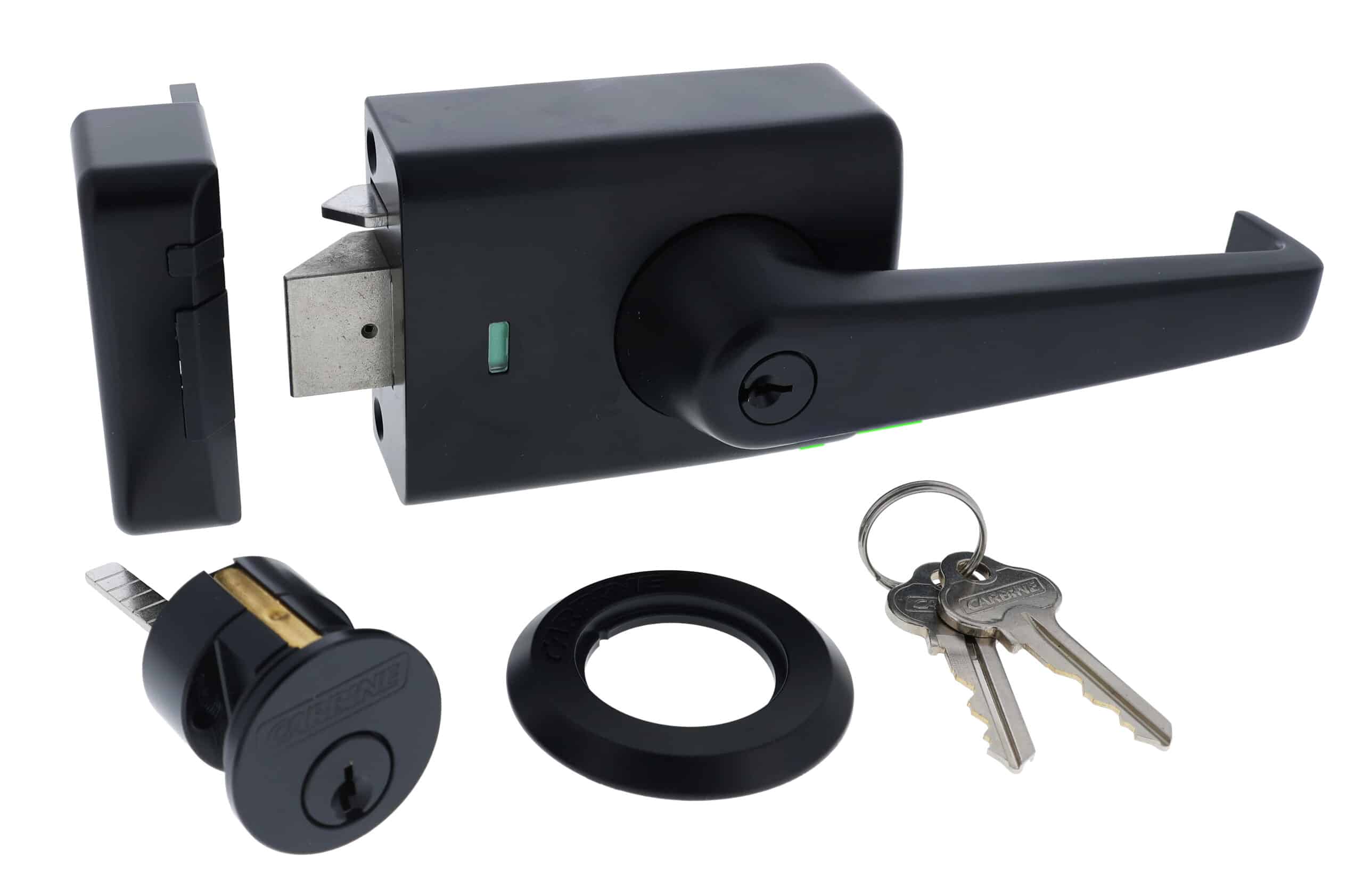 Carbine Alpha Double Cylinder Deadlatch Lever Matte Black - AS1428 Rim Lock (CRD-1L1-DBL-MB) - Image 4