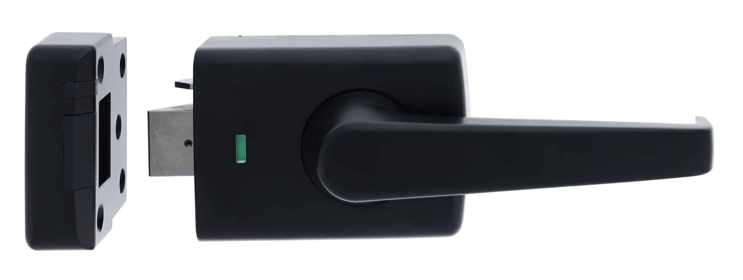 Carbine Alpha Single Cylinder Deadlatch Lever Matte Black - AS1428 Rim Lock (CRD-1L1-SGL-MB) - Image 2