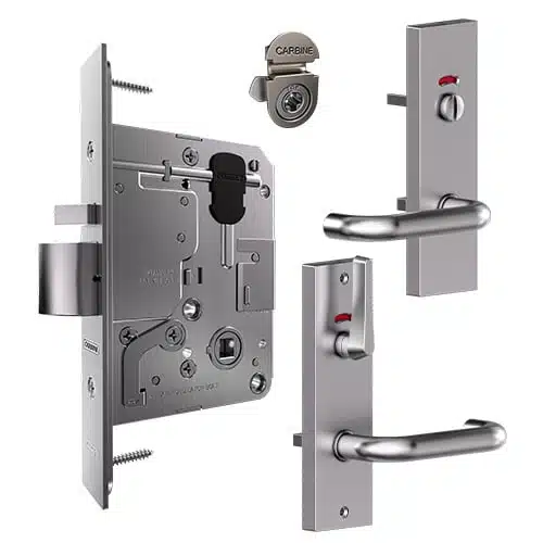 Carbine Longreach Privacy Disability Lever Plate Kit Stainless Steel (CSM72-18IEM-19DT-SS) - Image 1