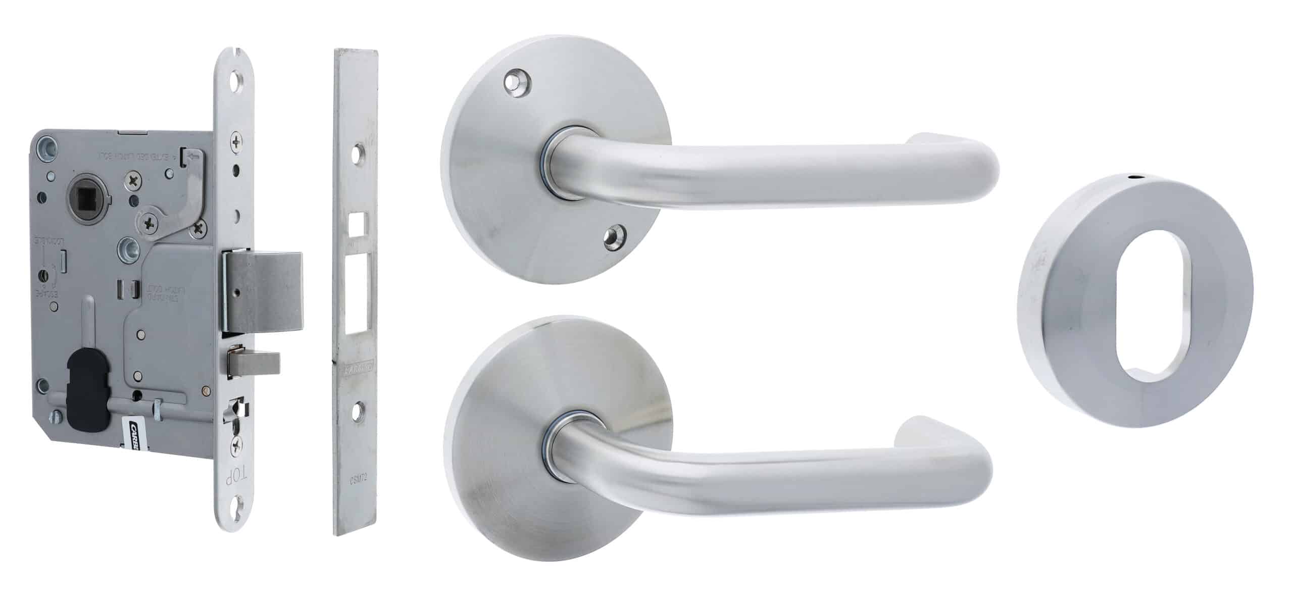 Carbine Longreach Double Cylinder Round Rose Lever Kit (CSM72-CRF136-C-C-SS) - Image 2