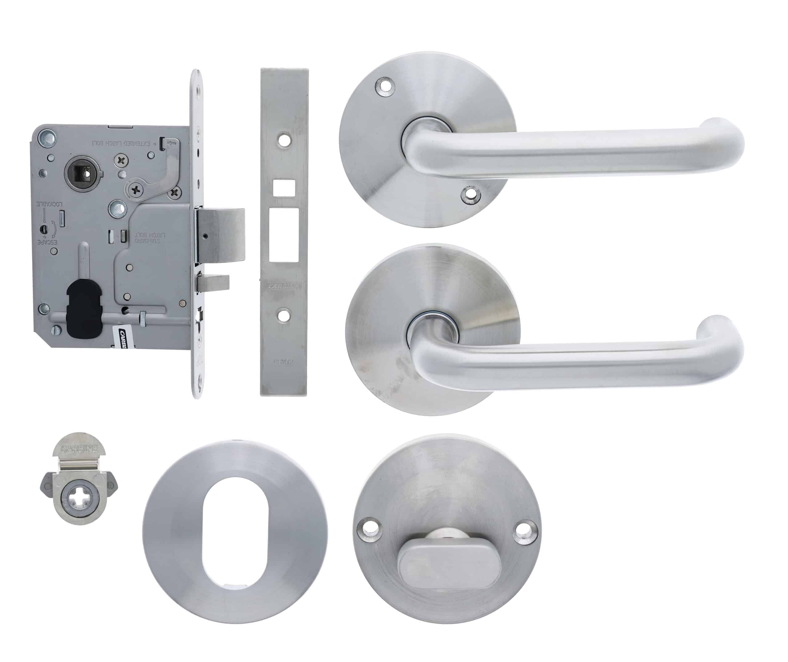 Carbine Longreach Entrance Round Rose Lever Kit Stainless Steel (CSM72-CRF136-C-T-SS) - Image 2
