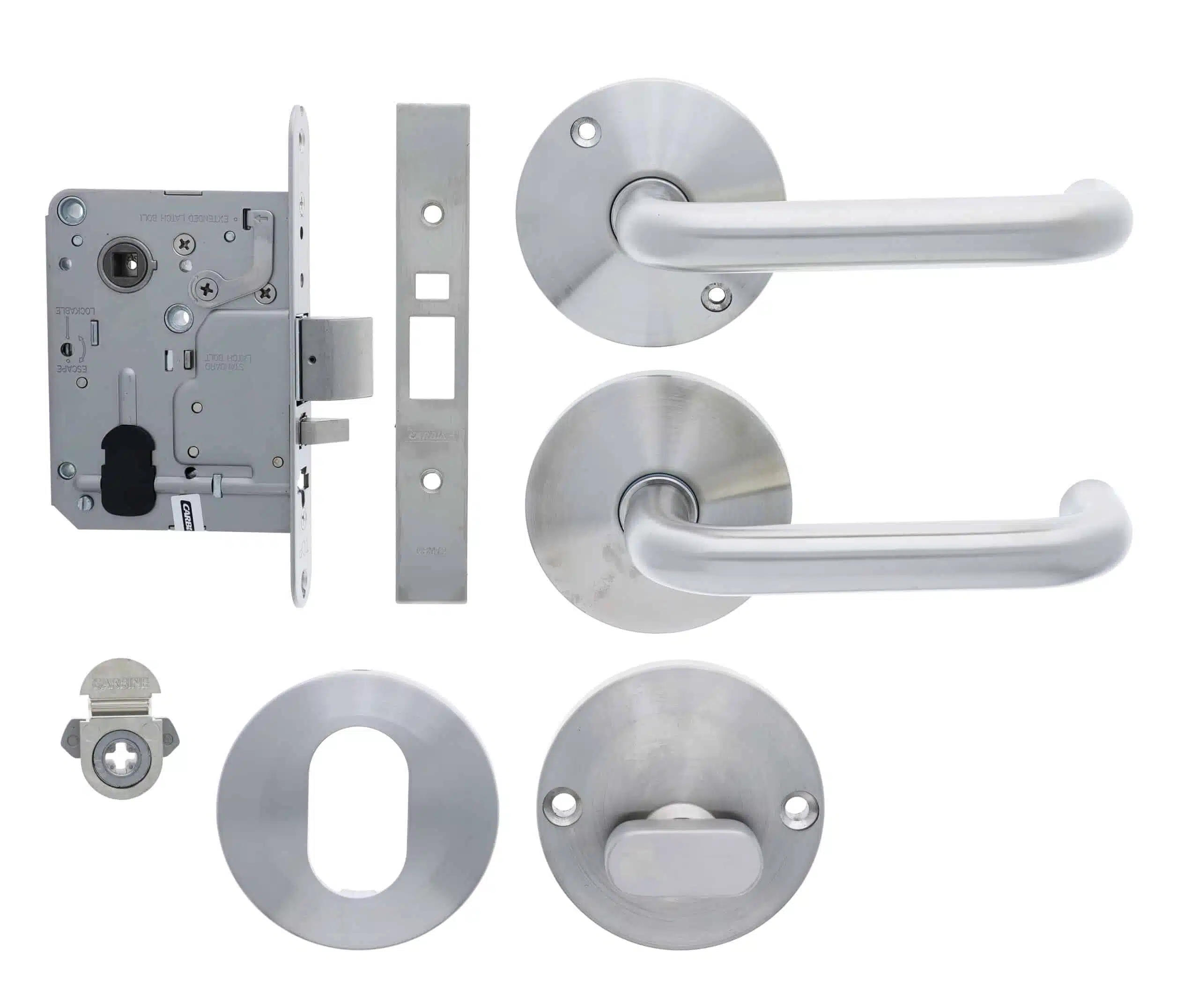 Carbine Longreach Entrance Round Rose Lever Kit Stainless Steel (CSM72-CRF136-C-T-SS) - Image 2