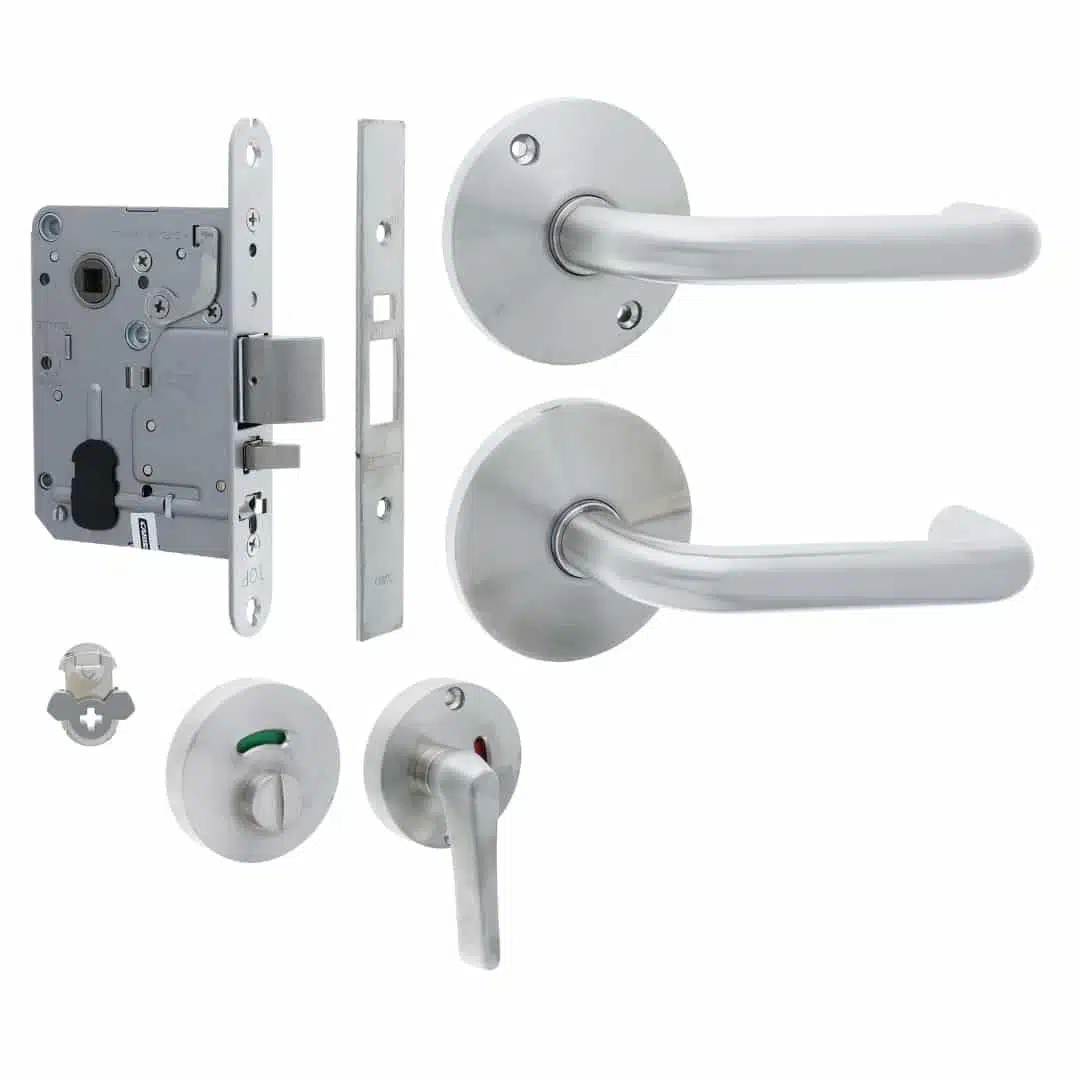 Carbine Longreach Privacy Disability Round Rose Lever Kit (CSM72-CRF136-IEM-DT-SS) - Image 1