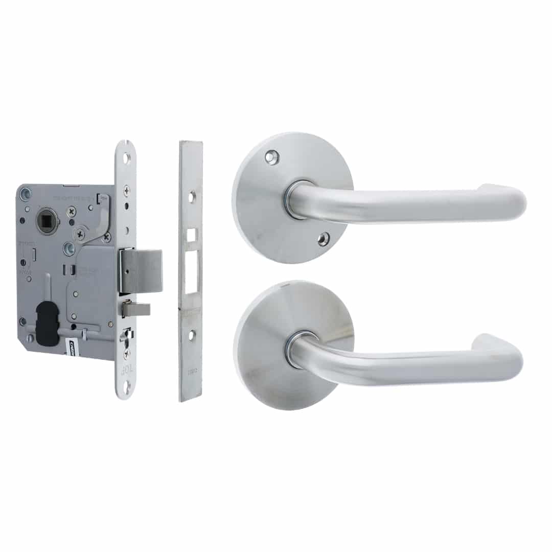 Carbine Longreach Passage Round Rose Lever Kit Stainless Steel (CSM72-CRF136-P-P-SS) - Image 1