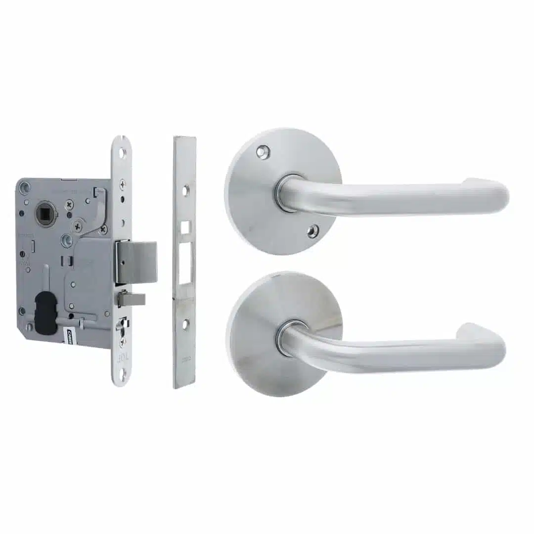 Carbine Longreach Passage Round Rose Lever Kit Stainless Steel (CSM72-CRF136-P-P-SS) - Image 1